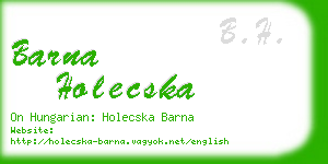 barna holecska business card
